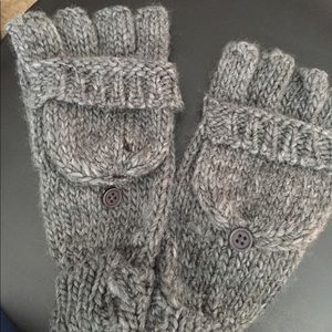 Womens Convertible Flip-Top Gloves Charcoal